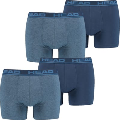 HEAD Heren Boxershorts HEAD BASIC BOXER 4er Pack Blauw S