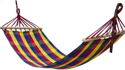 Canvas Hout Hanger - Draagbare Hangmat - Ontspannen Buiten - Dubbel Draad Touw - 200x80cm - Gekleurd