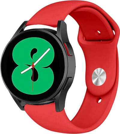 Strap-it Sport horlogebandje - geschikt voor Samsung Galaxy Watch 7 (40 & 44mm) /Watch 6 (Classic) / Galaxy Watch 5 / Watch 5 Pro / Galaxy Watch 4 / 4 Classic / Watch FE - sport siliconen bandje voor Galaxy Watch 4-5-6 alle varianten - rood