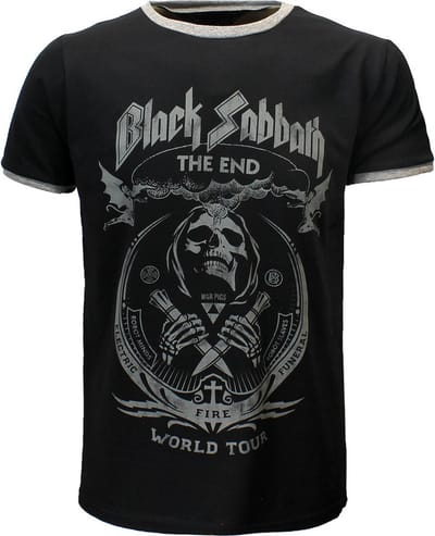 Black Sabbath The End World Tour Ringer T-Shirt - Officiële Merchandise - S