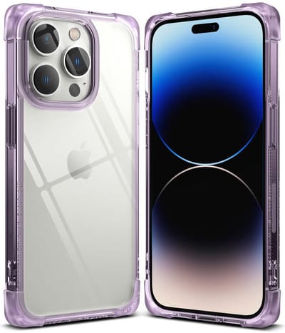 Ringke Fusion Bumper Hoesje Geschikt voor Apple iPhone 14 Pro Transparant Paars