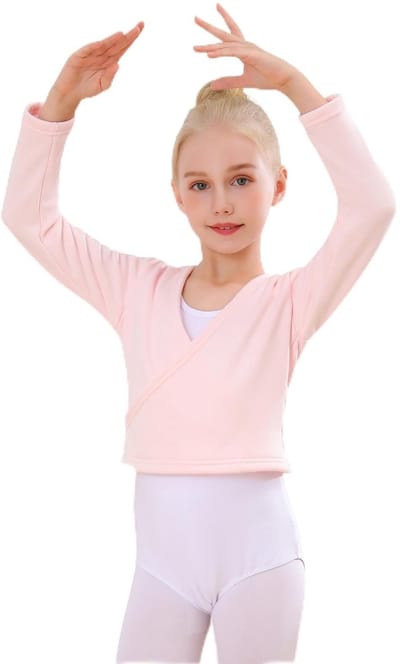 Allecto - Danswarmer voor Kinderen - Lange Mouwen Jas - Roze - Ballet Jas - Perfect voor Danslessen - Geschikt voor Meisjes
