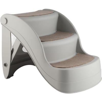 Escalier pour animaux de compagnie 3 niveaux Marches pour chien Sûr Durable Pliable Antidérapant Facile à ranger Rampe pour animaux de compagnie pour intérieur gris