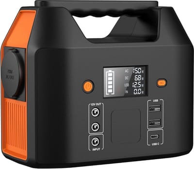 VIN® Portable Power Station Generator – Powerstation 230V – Powerbank 150W – Stroomgenerator met Slim LCD-Scherm – met Zaklamp – Aggregaat Noodstroom – 27000mAh - Zwart