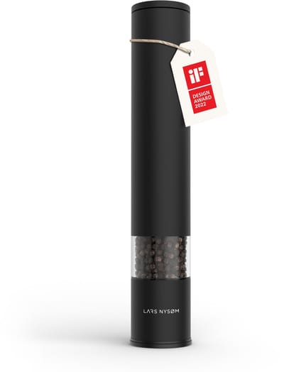 LARS NYSØM Lagom - XL Zout en Pepermolen - 1 stuk (28,8cm) - Keramische Maalwerk met Instelbare Maalgraad - Roestvrijstaalen Zoutmolen Pepermolen (Carbon Black)