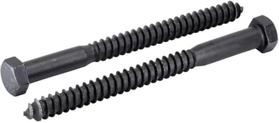 Lagbouten Zwart - Houtschroeven Zeskant - Houtconstructies Buiten - 4-Laags Keramische Coating - 1/2" x 6" - Zwart