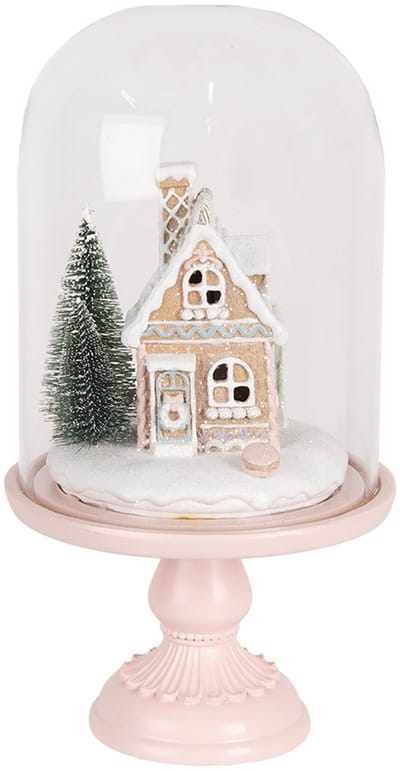 Clayre & Eef Kerstdecoratie met LED-verlichting Ø 17x30 cm Roze Kunststof