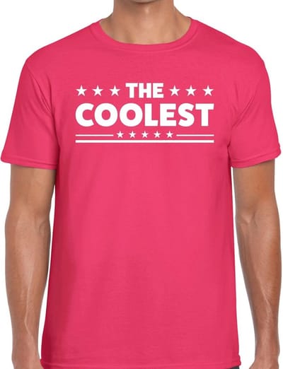 The Coolest shirt roze voor heren - heren feest t-shirts S