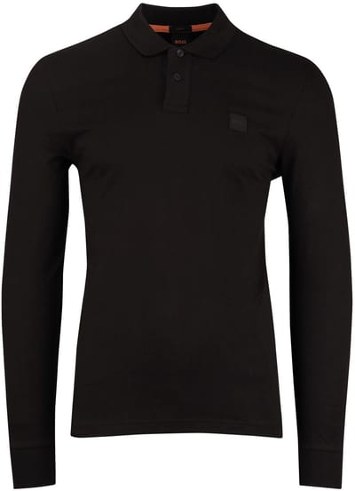 Boss Orange Passerby bruin effen lange mouw polo