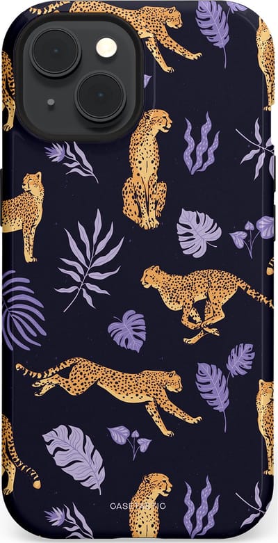 Casetastic Hoesje Geschikt voor Apple iPhone 15 Magsafe - Stijlvolle Beschermende Duo-layer Case - Cheetah charisma
