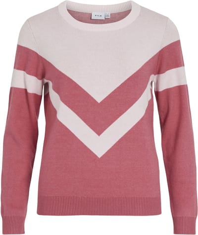 VILA - VIRIL O-NECK L/S DETAIL KNIT TOP - NOOS - Dames - Gebreide truien
