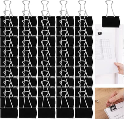 Zwarte Extra Grote Paperclips - Set van 50 Stuks voor Kantoor, Thuis en School