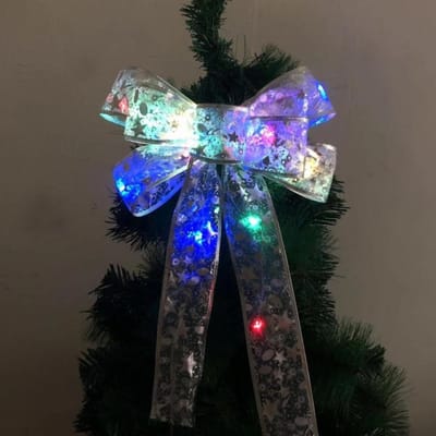 Glinsterende Kerst Transparante Strik Hangende Hanger Lichtgevende Strik Hangende Ornamenten Lichtsnoer voor blue