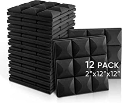 geluiddicht - Geluid Panelen Wiggen Geluiddicht Geluidsisolatie Absorberend Huis en Kantoor 2"X12"X12" 12 Pack