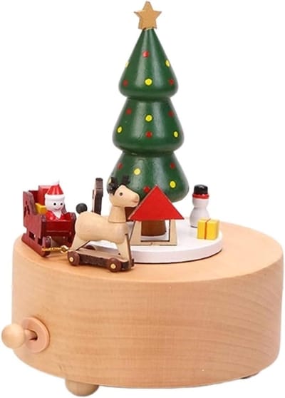 Muziekdoos Houten - Muziekkoffer Mechanisme - Herinneringen Ophalen - Handgemaakt Gepolijst - 11x11x15.5 cm - Niet gespecificeerd
