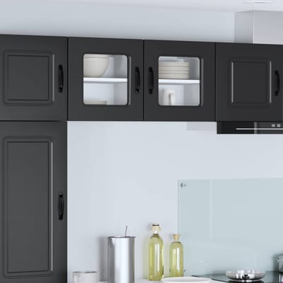 vidaXL - Vaatwasserpaneel - Kalmar - Zwart - 40 - x - 31 - x - 40 - cm - Bewerkt - hout