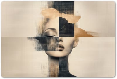 Placemats 45x30 cm - Placemat kunststof - 1 stuk - Goud - Vrouw - Rechthoeken - Borden onderleggers - Decoratie voor op tafel - Keuken tafeldecoratie accessoires - Vinyl onderlegger - Tafelversiering
