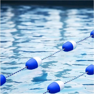 Zwembad Touw - Drijver Banen - Veiligheid Zwemmen - Sterk Drijfvermogen - 17 meter - Blauw Wit