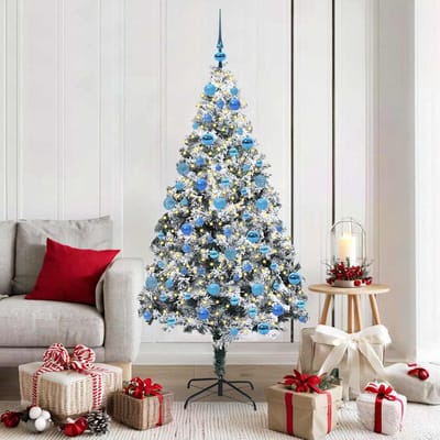 vidaXL - Kunstkerstboom - Wit - 180 - cm - PVC - en - Staal - en - Kunststof