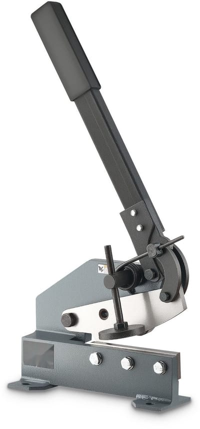 Plaatschaar - Handhefboom bank- en guillotineschaar - Snijlengte 155 mm - Massief stalen frame - Lange handgreep - Staal, koper, aluminium, wapeningsstaal