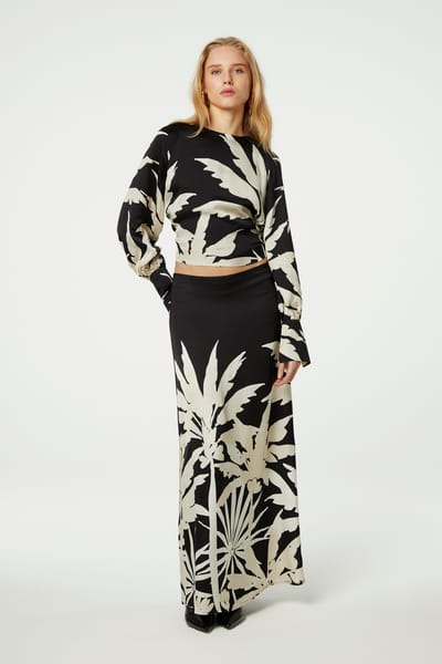 Fabienne Chapot Laureen Skirt Creme Brulee/black Maat: 34 | Maxi Rokken Outlet | Dames | Zwart
