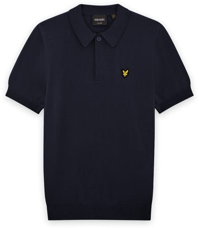 Lyle & Scott Knitted Polo Shirt Boys Polo's & T-shirts Jongens - Polo shirt - Donkerblauw - Maat 140/146