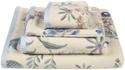 Pip Studio Badlaken Secret Garden White Blue 70x140