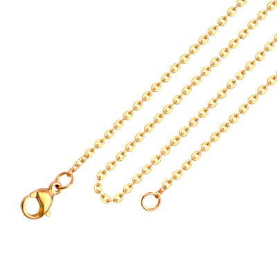 Fako Bijoux® - Schakelketting RVS - Ketting Staal - Stainless Steel - 2mm - 50cm - Goudkleurig