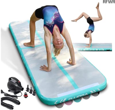 RFWR® Luchtvolgmat voor volwassenen en kinderen - Opblaasbare turnmat voor gym, yoga en Pilates - Verkrijgbaar in 3m en 4m