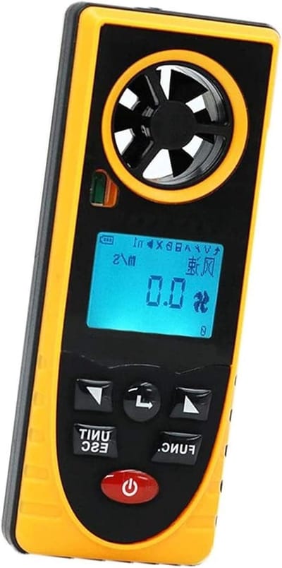 Digitale Anemometer - Windmeter Temperatuurmeter - Luchtstroom Meten - Gevoelige Ventilatorwiel - 48 x 21.2 x 122mm - OneColor