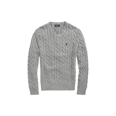 Polo Ralph Lauren Effen Comfortabele Kabelbrei Trui Herentrui Grijs 710775885-013 XXL gray