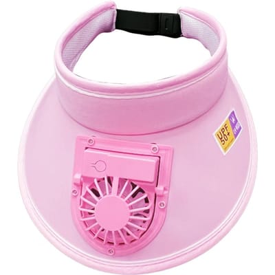 Ventilatorhoed 3 Snelheden Verstelbare Ventilatorhoek Buiten Oplaadbare Kleine Ventilator Grote Rand Holle Tophoed Anti-UV Reishoed One Size pink