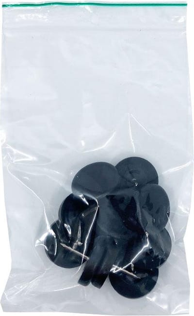 FLE - Glijder zwart rond Ø 2,5 cm en hoogte 0,5 cm van massief kunststof - 8 stuks