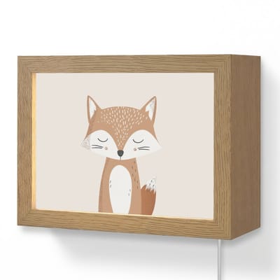Wandlamp 20x15 cm - Oplaadbaar - Vos - Dier - Bosdieren - Wandlampen binnen woonkamer - Slaapkamer lamp met kabel - Decoratieve nachtlamp - Vloerlamp snoer