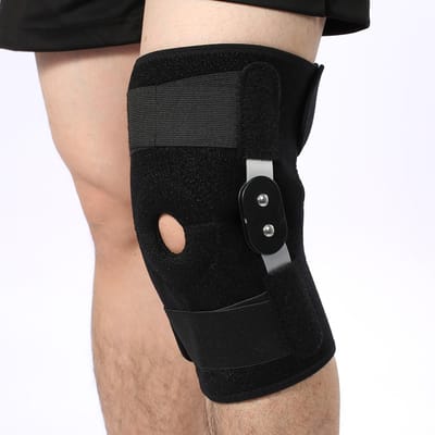 Nieuwe Mode Verstelbare Sport Knieondersteuning Brace Beschermer Been Compressie Mouwen ( minder dan  span beige
