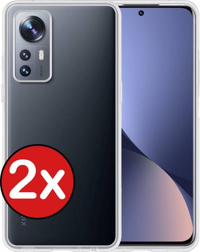 Hoesje - 2 Stuks - Geschikt voor Xiaomi 12 - Sterk & Shockproof - Telefoonhoes - Back Cover - Case Siliconen - Telefoon Hoes - Transparant