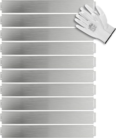 GARDEBRUK® Borderrand 20m 100x14cm Gegalvaniseerd Metaal Incl. Handschoenen Tuinafboording Gazonrand Tuin Zilver