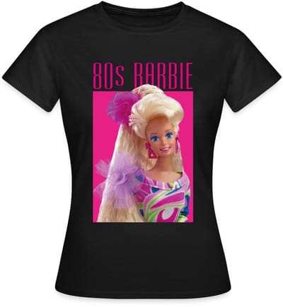 Barbie Portret Karakter Jaren 80 T-Shirt Dames