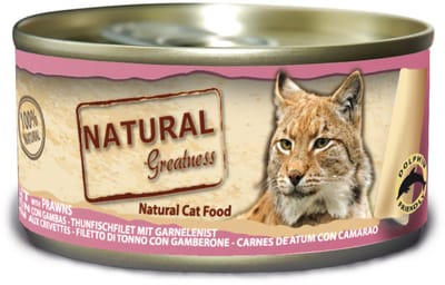 Kattenvoer Natural Greatness - Tonijnfilet Garnaal - Hypoallergeen Natvoer 70g