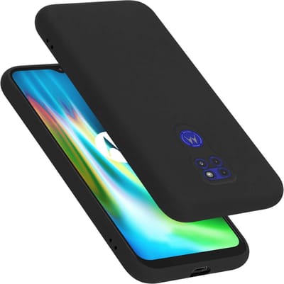 Cadorabo Hoesje geschikt voor Motorola MOTO G9 PLAY in LIQUID ZWART - Beschermhoes gemaakt van flexibel TPU silicone Case Cover