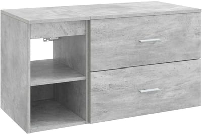 vidaXL - Badkamermeubel - Set - 2 - st - Betongrijs - Bewerkt - hout