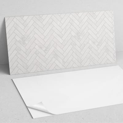 Coloray Wandpanelen Zelfklevend - 3D-visgraatpatroon PVC Wandpaneel - 100 cm x 50 cm - Wit Wandbekleding Zelfklevend - 1 stuk - Texturen Wandpanelen Zelfklevend - Keuken Wandpanelen - Wandpanelen Badkamer