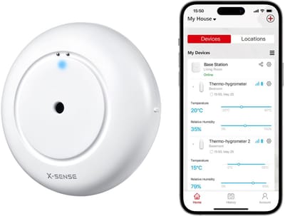 X-Sense SWS51 Slimme watermelder met WiFi - Werkt met app - Watersensor - Wateralarm - Waterlekkage detector - Waterdetector - Vochtmeter - Lekdetectie