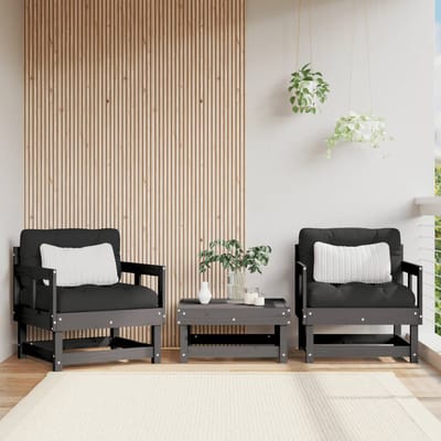 vidaXL - Tuinstoelen - 2 - st - massief - grenenhout - grijs