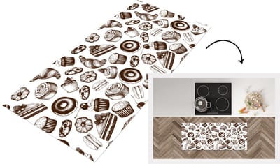 Keukenloper - Loper keuken - Brood - Patisserie - Vintage - Design - 120x50 cm - Keukenloper vinyl