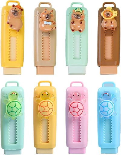 8x Intrekbare Gummetjes Set - Gum voor Potloodstrepen - Cadeau voor Kinderen