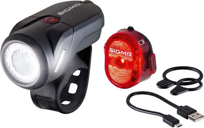 Sigma Aura 35 Fietsverlichtingsset - 35 lux + Nugget II USB achterlicht