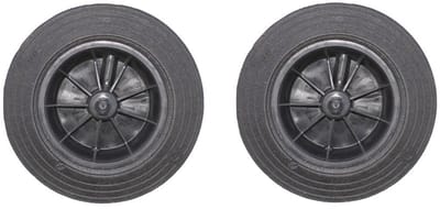 2 Stuks Vervangwielen voor Afvalbakken, 60/80/120/240 Liter, Zwart