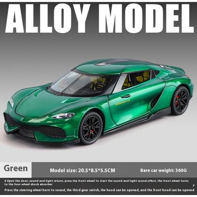 1:24 Gemera Gt Supercar Alliage Moulé Sous Pression Modèle De Voiture Son Et Lumière Maison Ornements Tendance Simulation Exquise Cadeaux Décoratifs Garçon gray