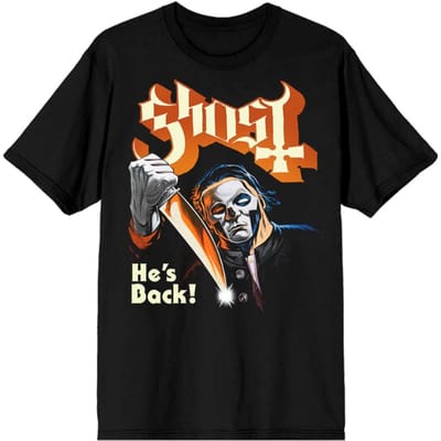 Ghost T-shirt - He's Back - S tot L - voor Mannen - zwart